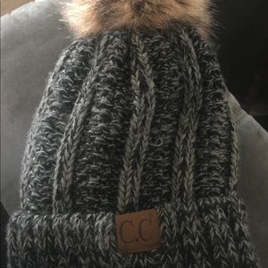 C.C. Grey and black winter hat